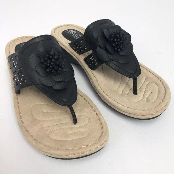 White Mountain Womens Cynthia Thong Wedge Sandals 9.5 - Picture 3 of 7